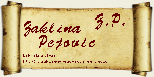 Žaklina Pejović vizit kartica